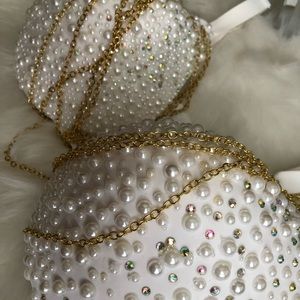 Handmade bra bedazzled